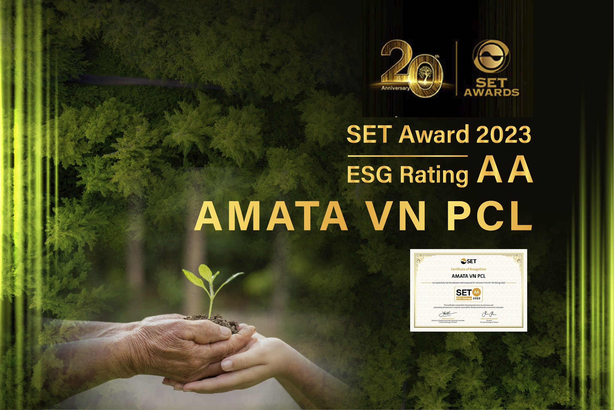 Congrats AVN With New SET Recognition 2023! - Amata Vietnam